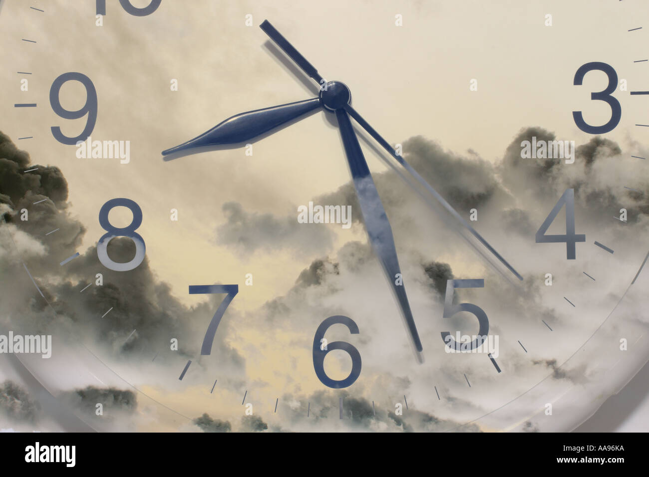 Clock and Clouds Stock Photo Alamy
