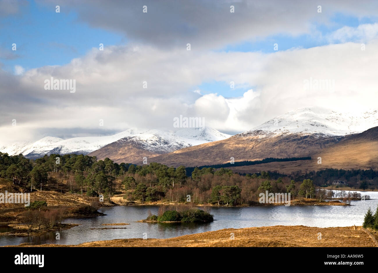 Loch Garry, Scotland in Winter Stock Photo