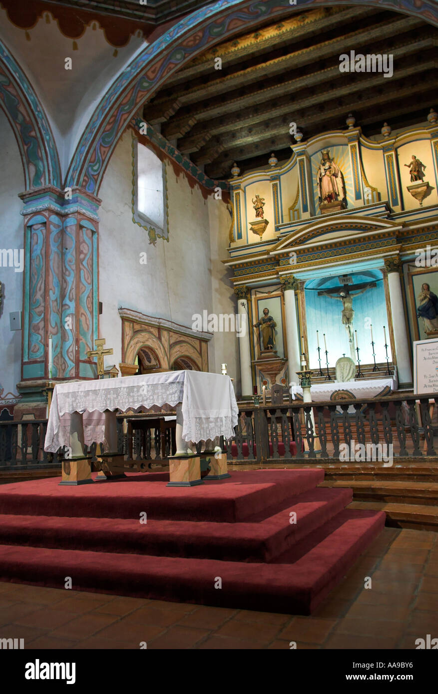 Inside the mission church, Mission San