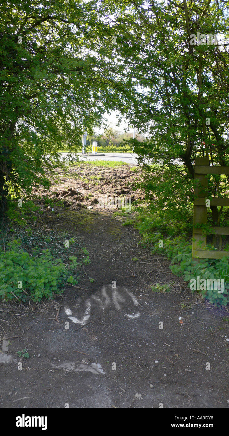 Unusable cycle track Tarporley Cheshire England Stock Photo