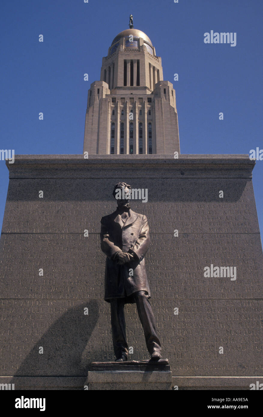 Lincoln statue nebraska state capitol hires stock photography and