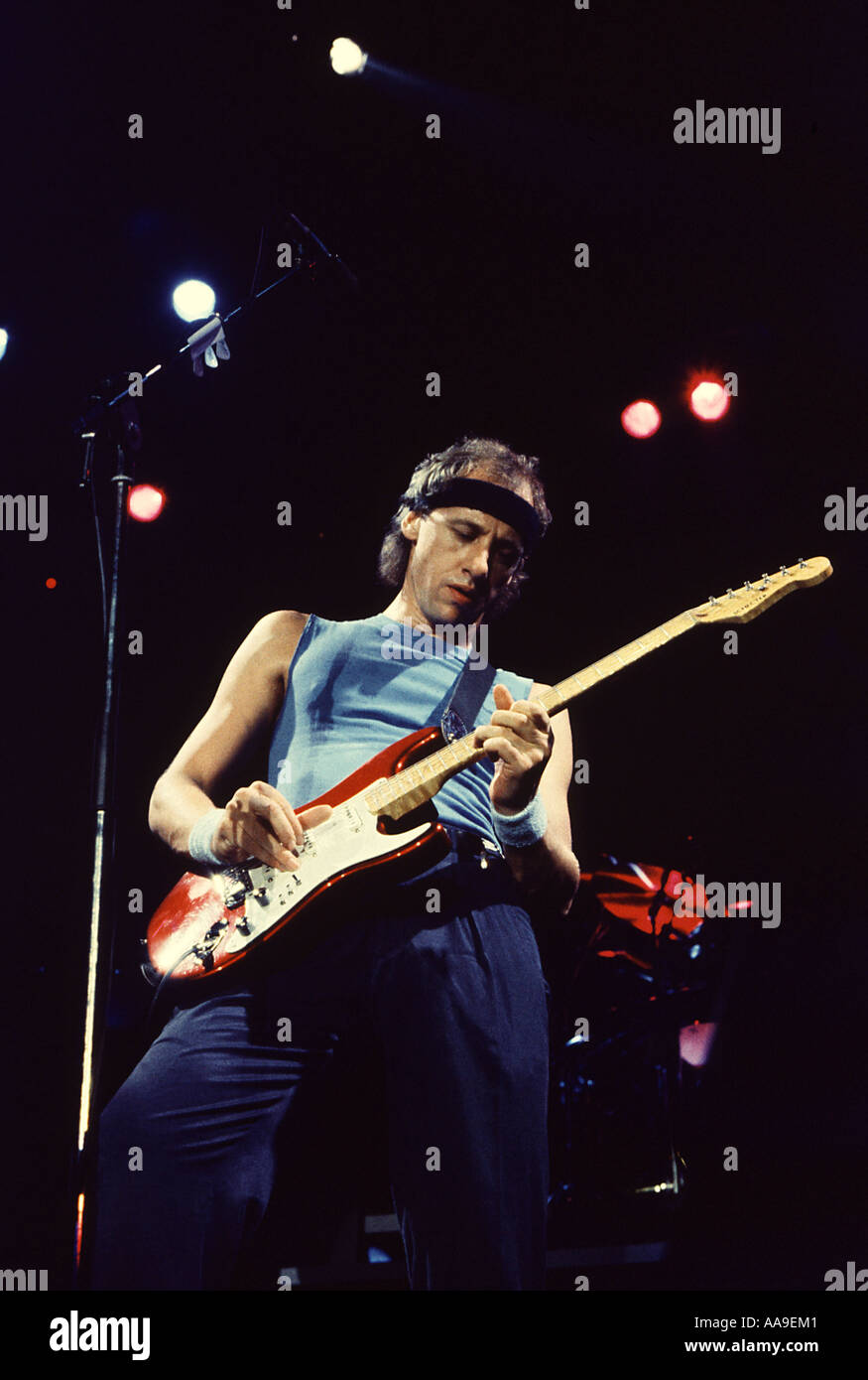 Mark Knopfler - Mark photographed during @Dire Straits' rehearsals for  AVRO's Platengala at Ahoy in Rotterdam, Netherlands on October 12th 1983.  Photo by Rob Verhorst