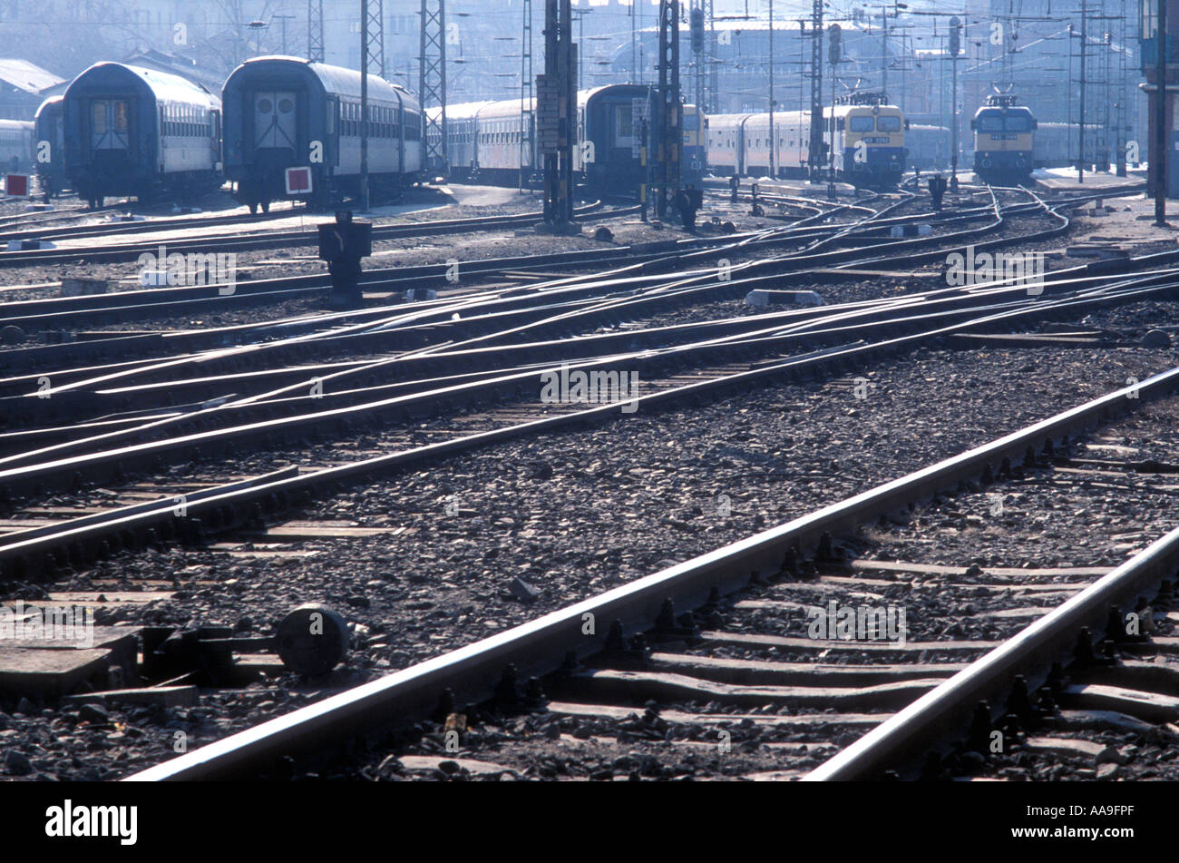 Tracks and Trains Stock Photo Alamy