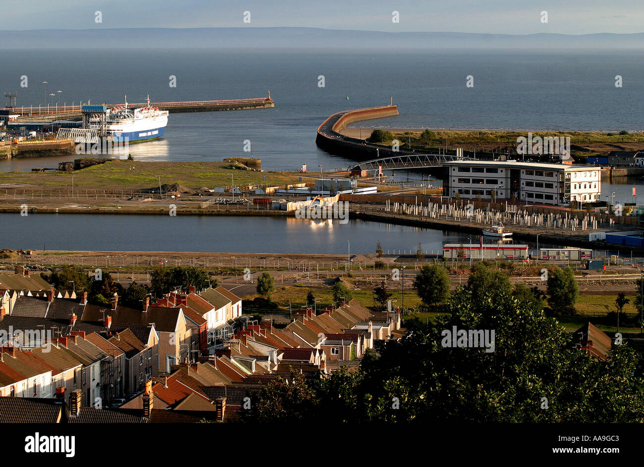 SA1 Development View from Kilvey Hill Swansea South Wales Stock Photo