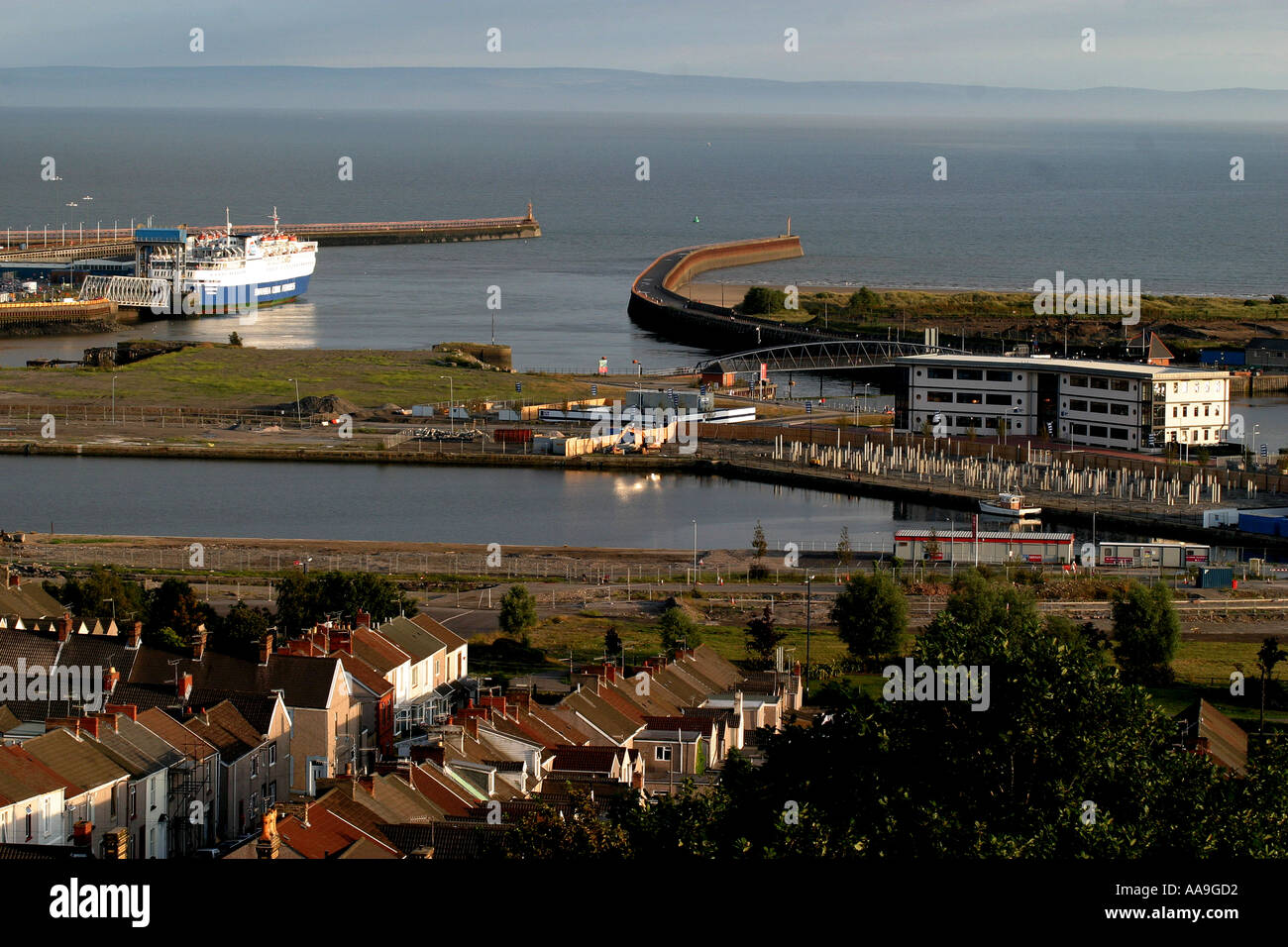 SA1 Development View from Kilvey Hill Swansea South Wales Stock Photo