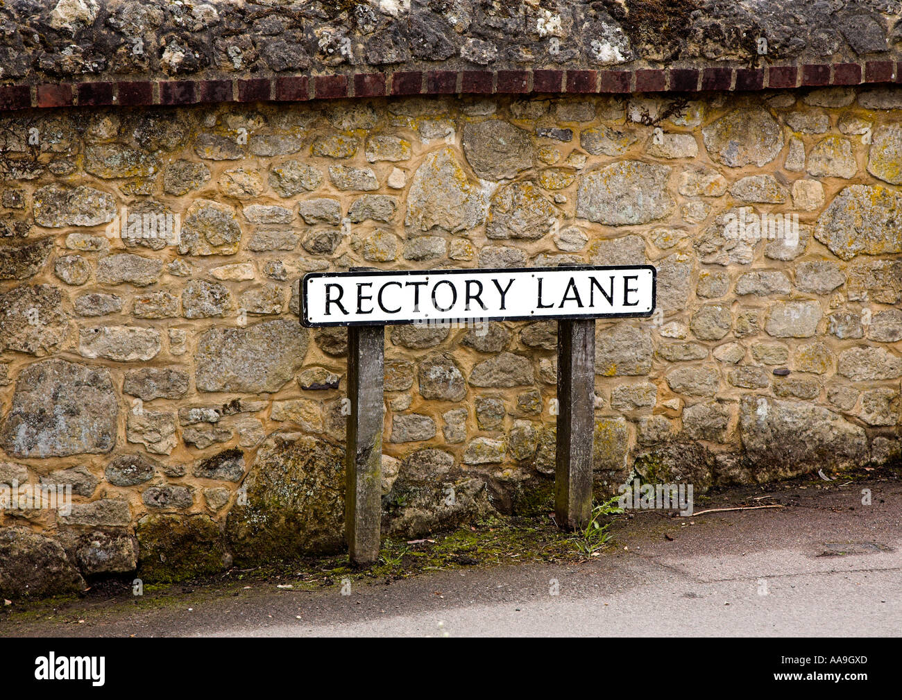 Street sign for the Rectory Lane Shere Surrey Stock Photo Alamy