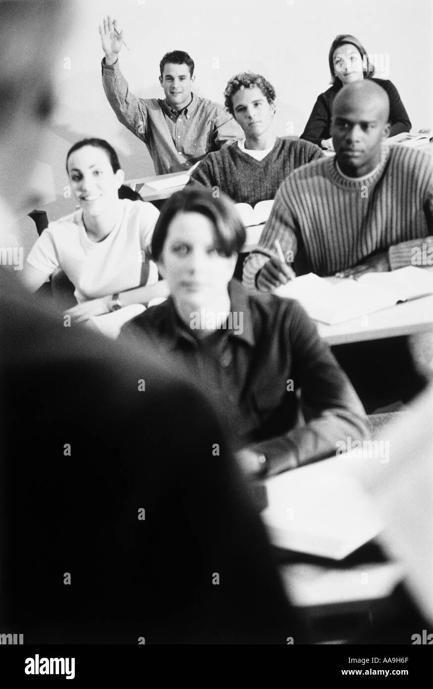 Group of students in a classroom Stock Photo