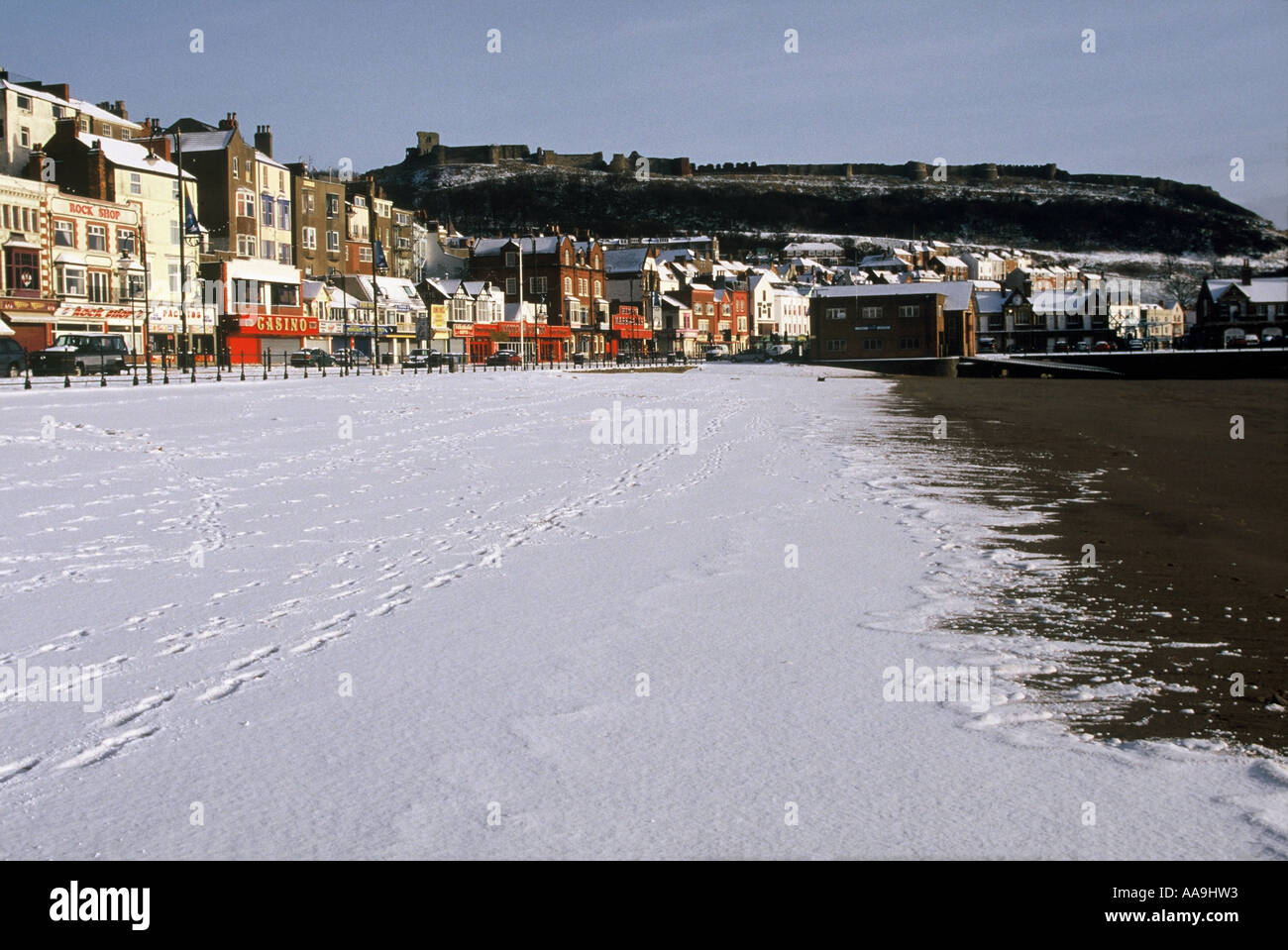 wintery South Bay Scarborough Stock Photo