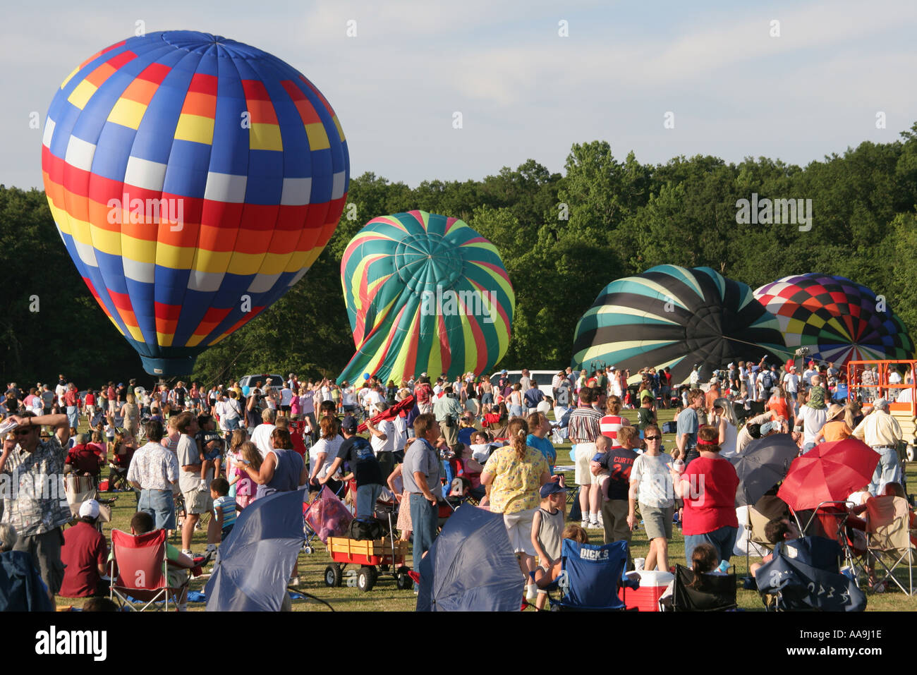 Alabama Morgan County,Decatur,Point Mallard Park,Alabama Jubilee Hot Air Balloon Classic,flight,family families parent parents child children,mother m Stock Photo