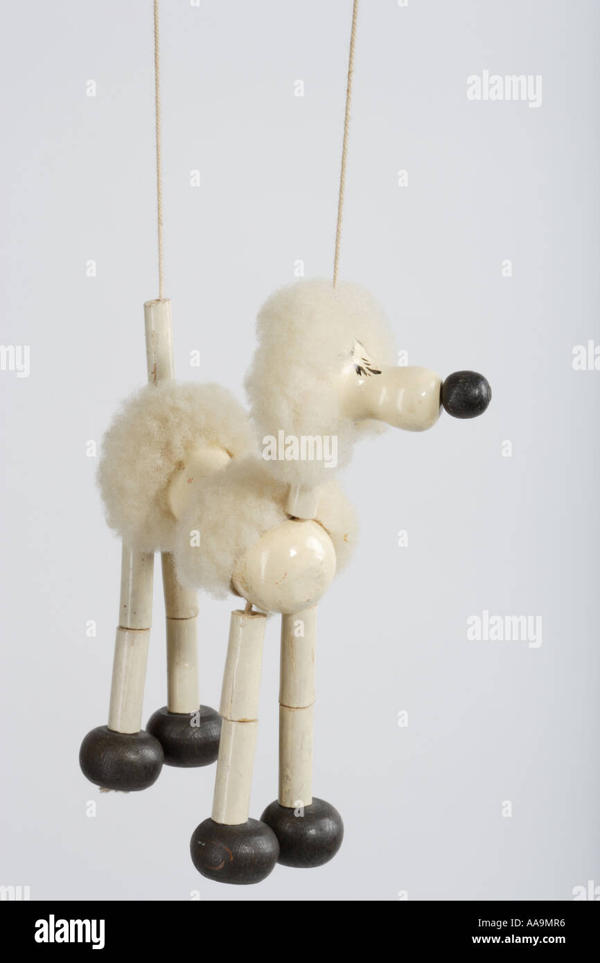 Marionette or puppet Poodle dog Stock Photo - Alamy