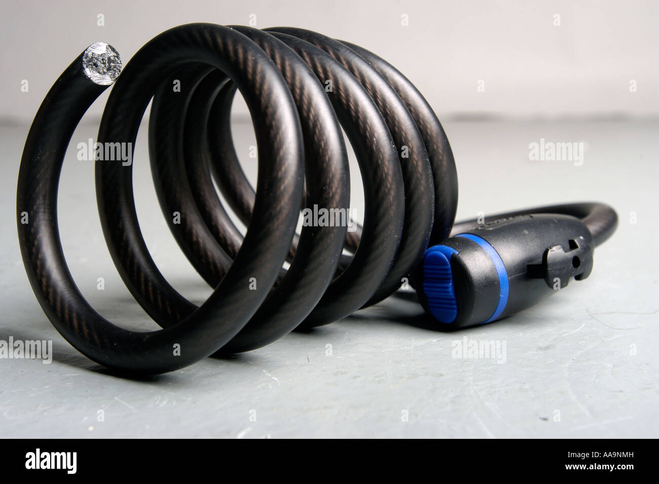 broken bicycle lock Stock Photo Alamy