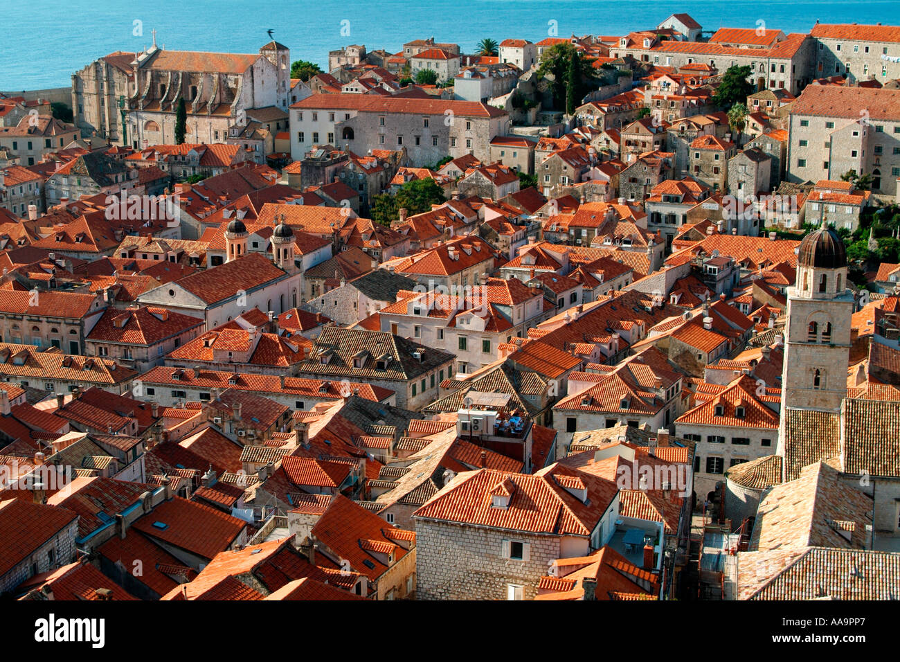 Franciscan Monastery and rooftops of Dubrovnik Croatia Stock Photo - Alamy