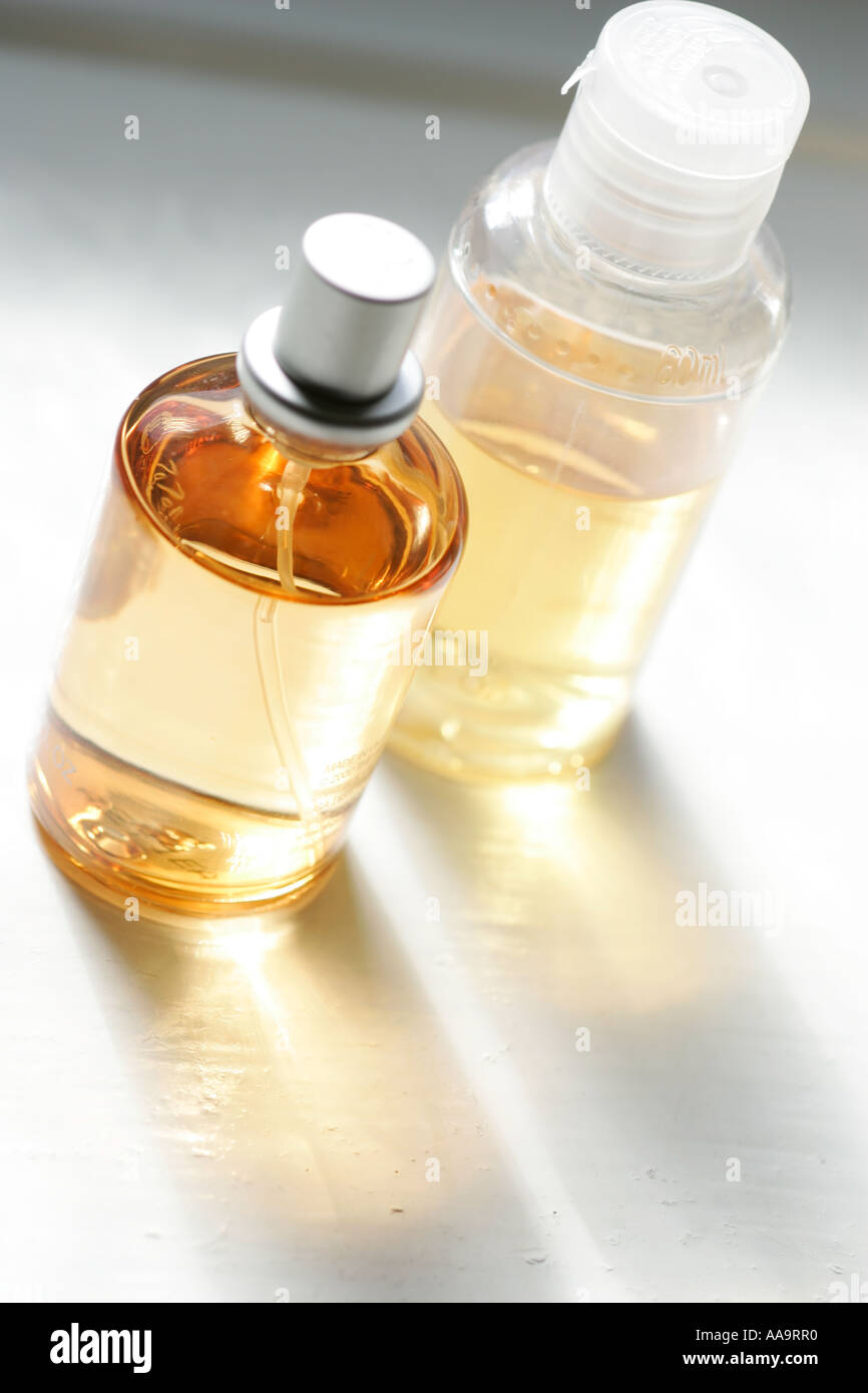 Bottles of aromatherapy oils Stock Photo Alamy