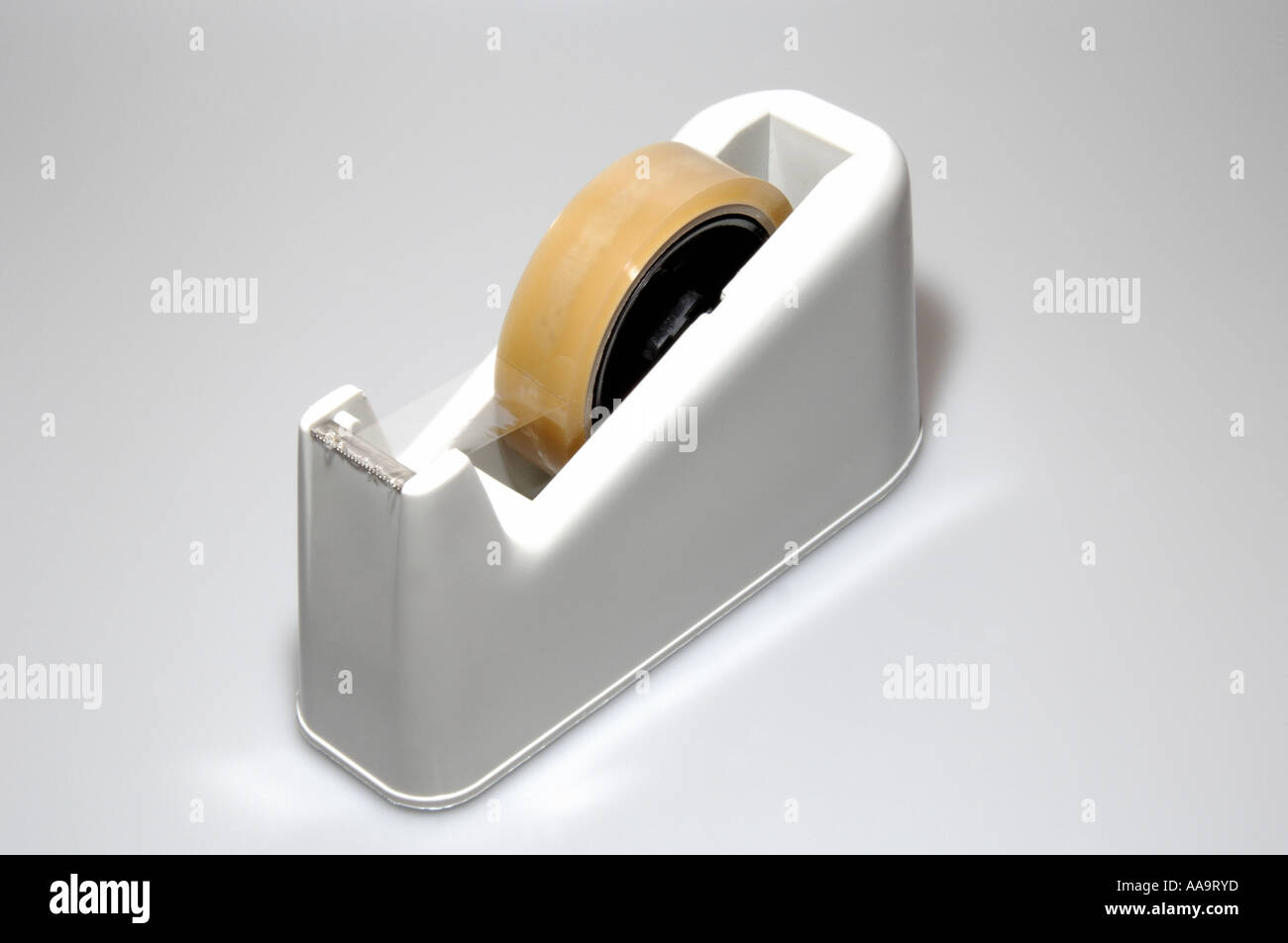 sticky tape dispenser on white background Stock Photo Alamy