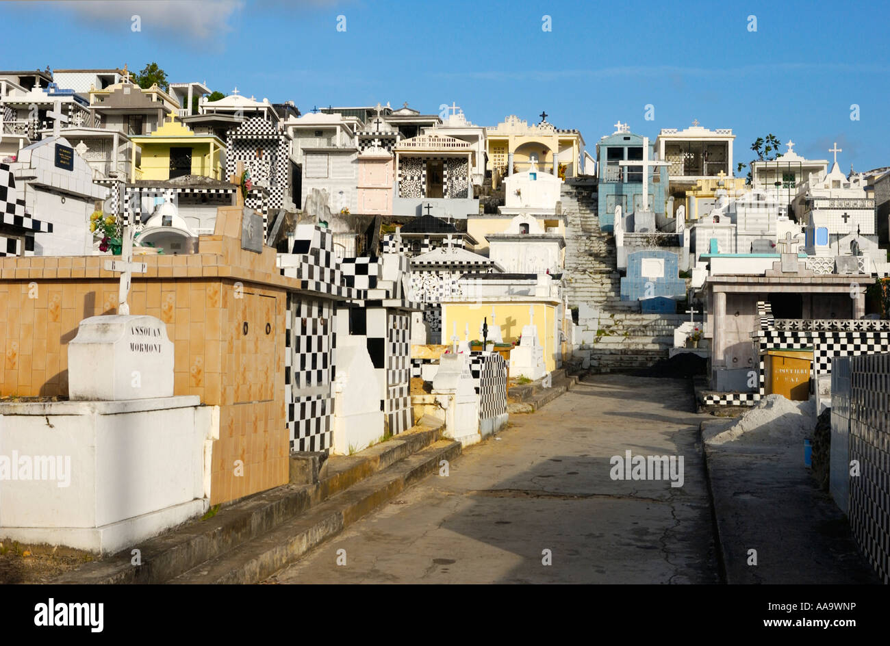 The Cemetery of Morne-a-L'Eau, Guadeloupe FR Stock Photo