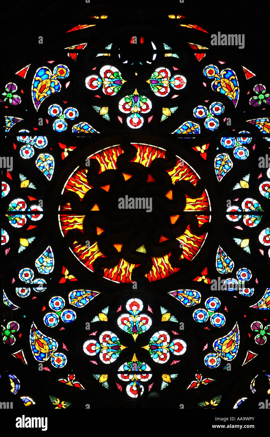 Stained glass windows inside Duomo The third largest church in the