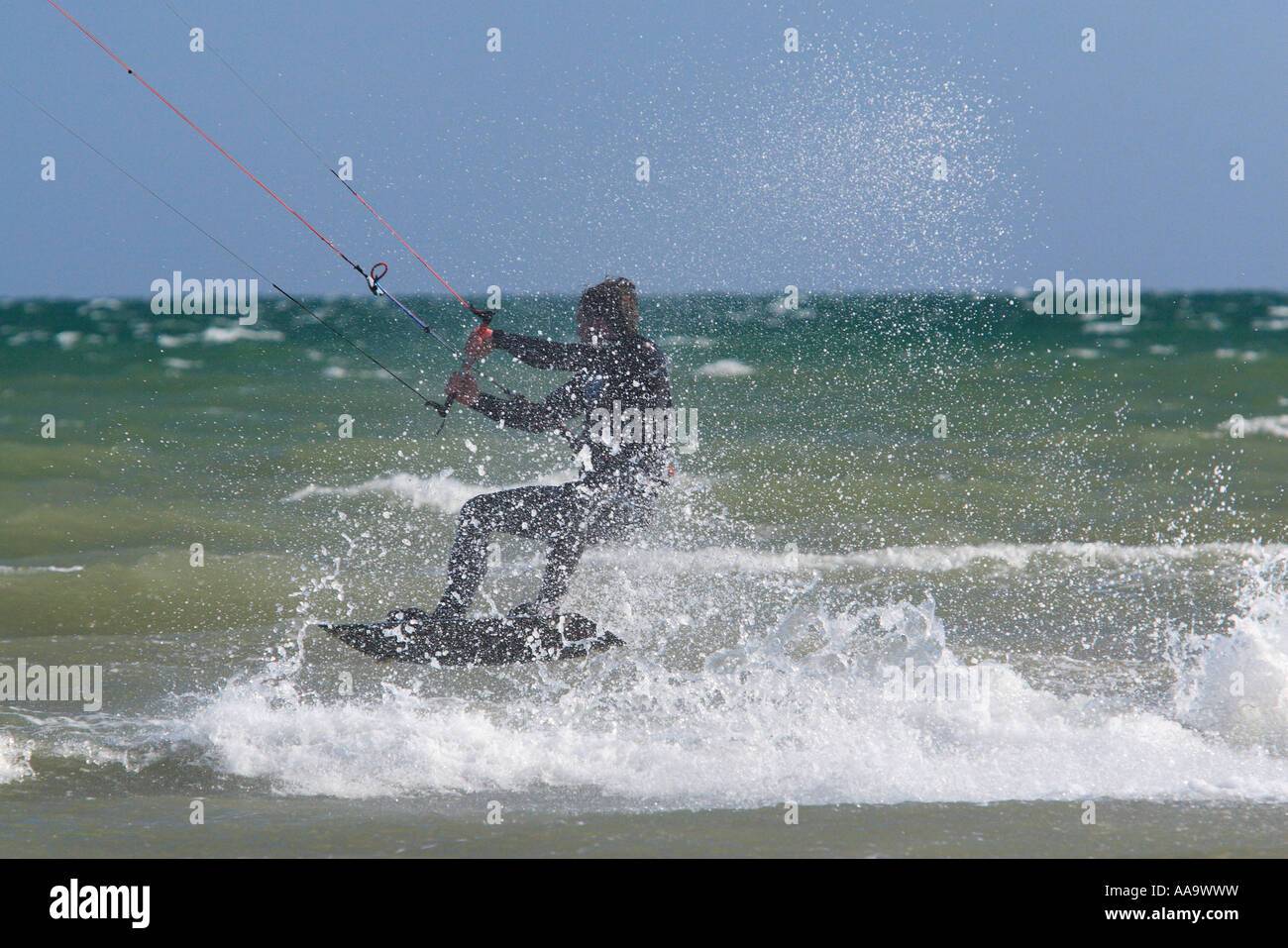 Kitesurfing Worthing East Sussex England Stock Photo - Alamy