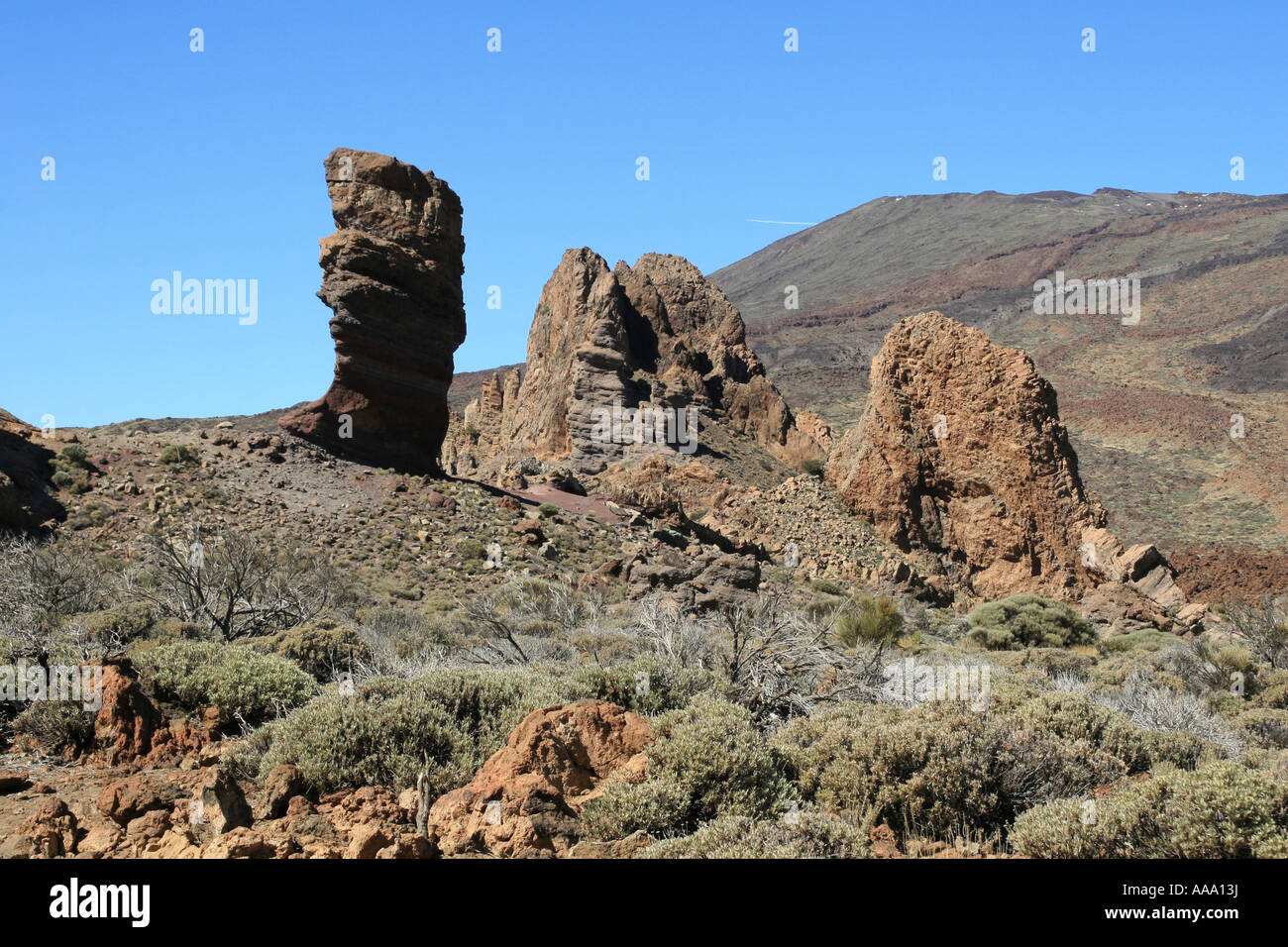 Rock formations at Roques De Garcia Parque Nacional Del Teide Tenerife ...
