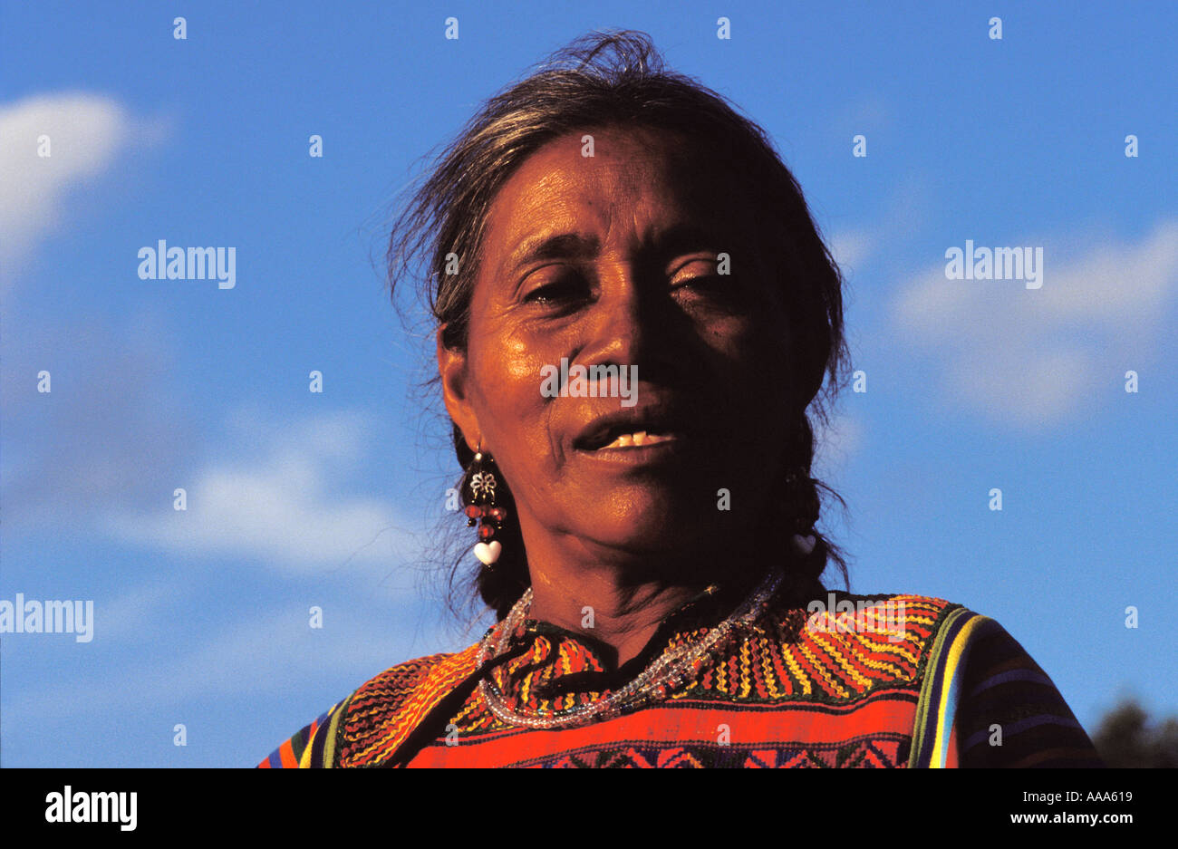 mayan woman portrait in her traditional dress Stock Photo