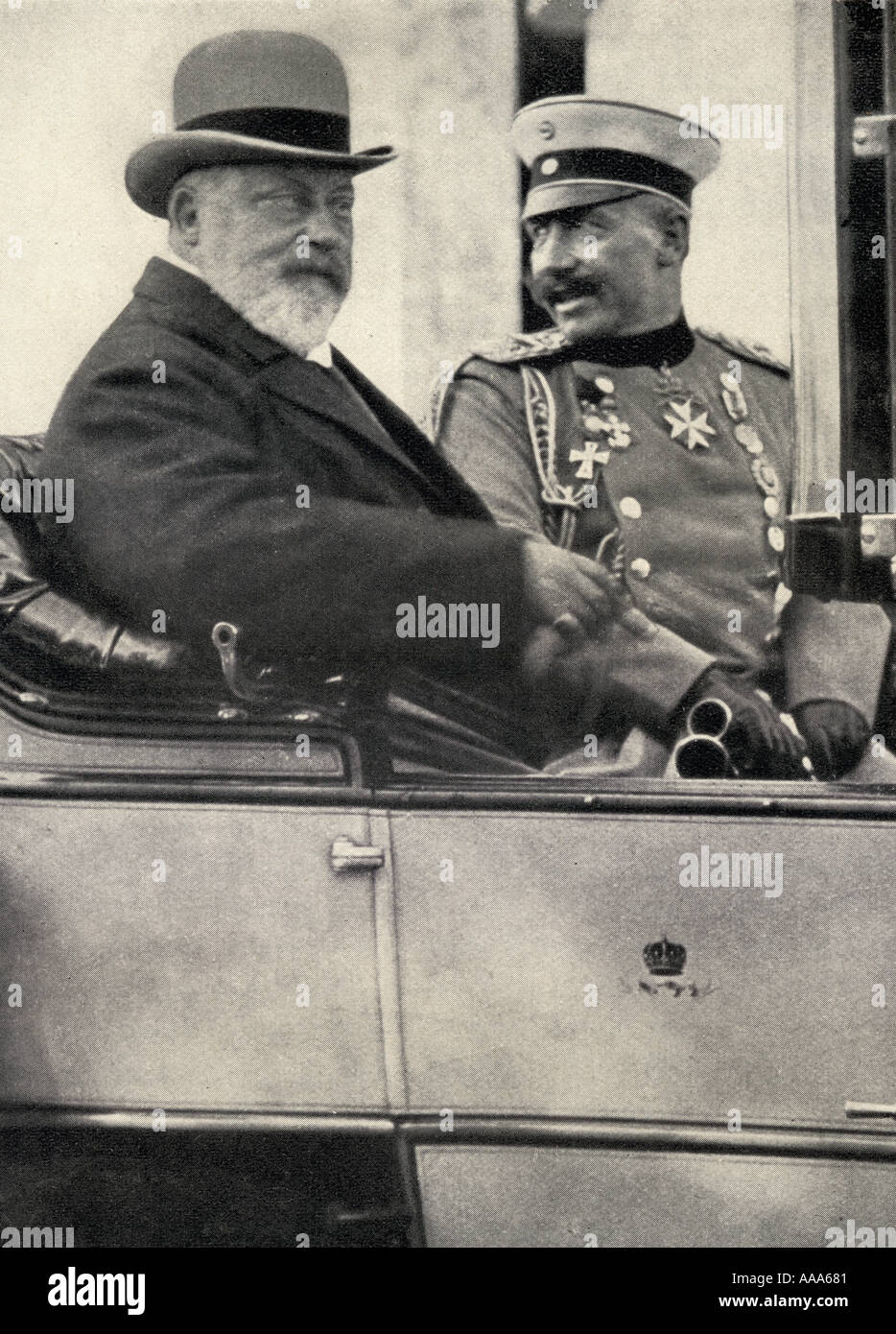 Kaiser Wilhelm II,1859 -1941. Emperor of Germany and King of Prussia, 1888 - 1918, and Edward VII, 1841 - 1910. King of England, 1901 - 1910. Stock Photo