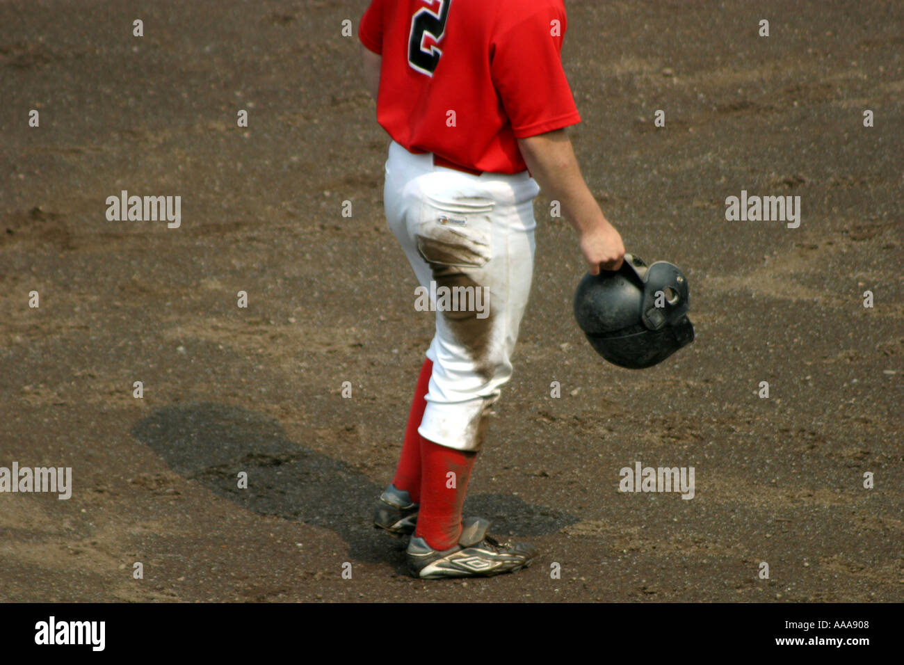 Dirty white pants of Baseball player from sliding to base Stock Photo ...