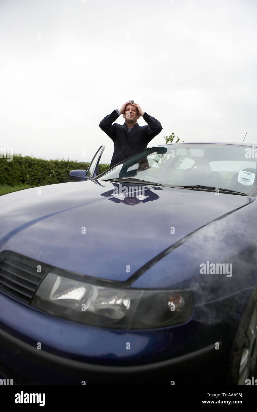 Car breakdown Businessman s car breakdown Stock Photo Alamy