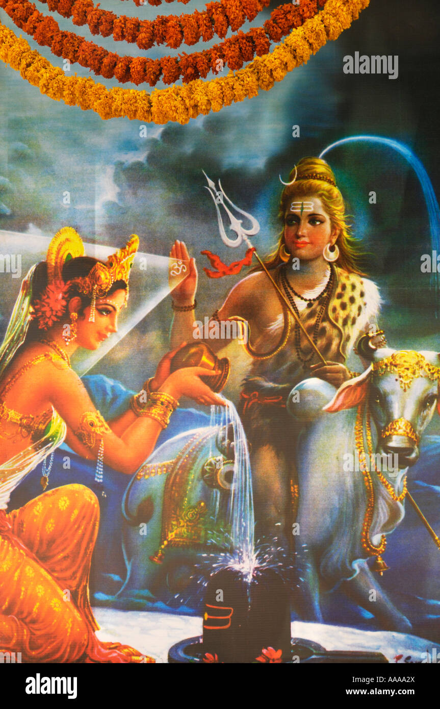 Shiva parvati painting hi-res stock photography and images - Alamy