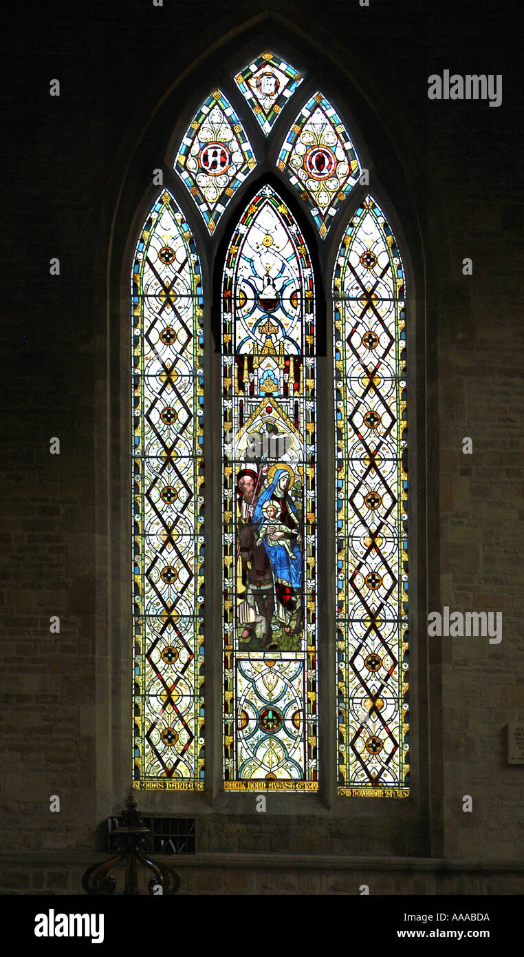 Stained glass window St Marys church Chipping Norton Oxfordshire Stock Photo Alamy