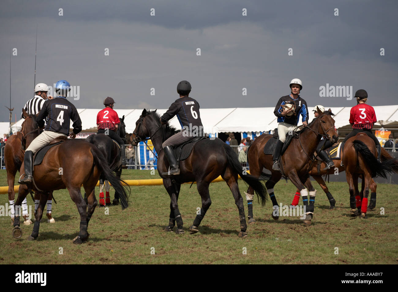 horseball a horseback game similar to basketball Stock Photo Alamy