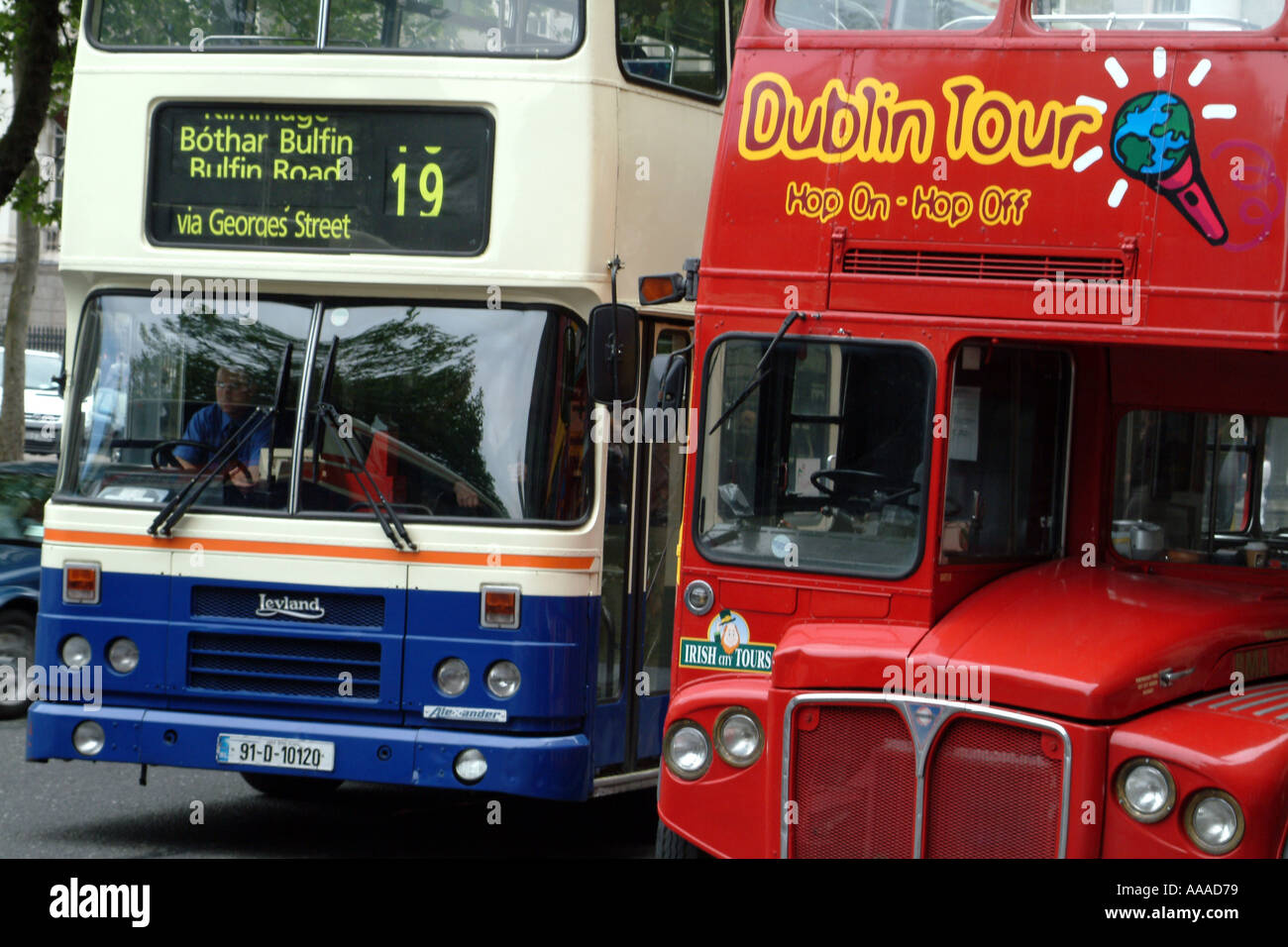 Dublin Double Decker Buses Ireland Stock Photo Alamy