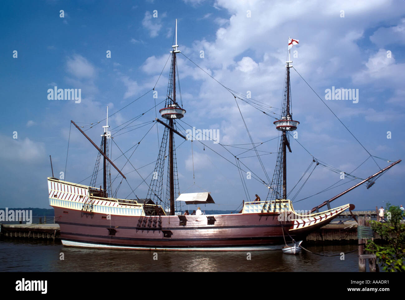 The sailboat Susan Constance in the historical Jamestown Festival Park ...