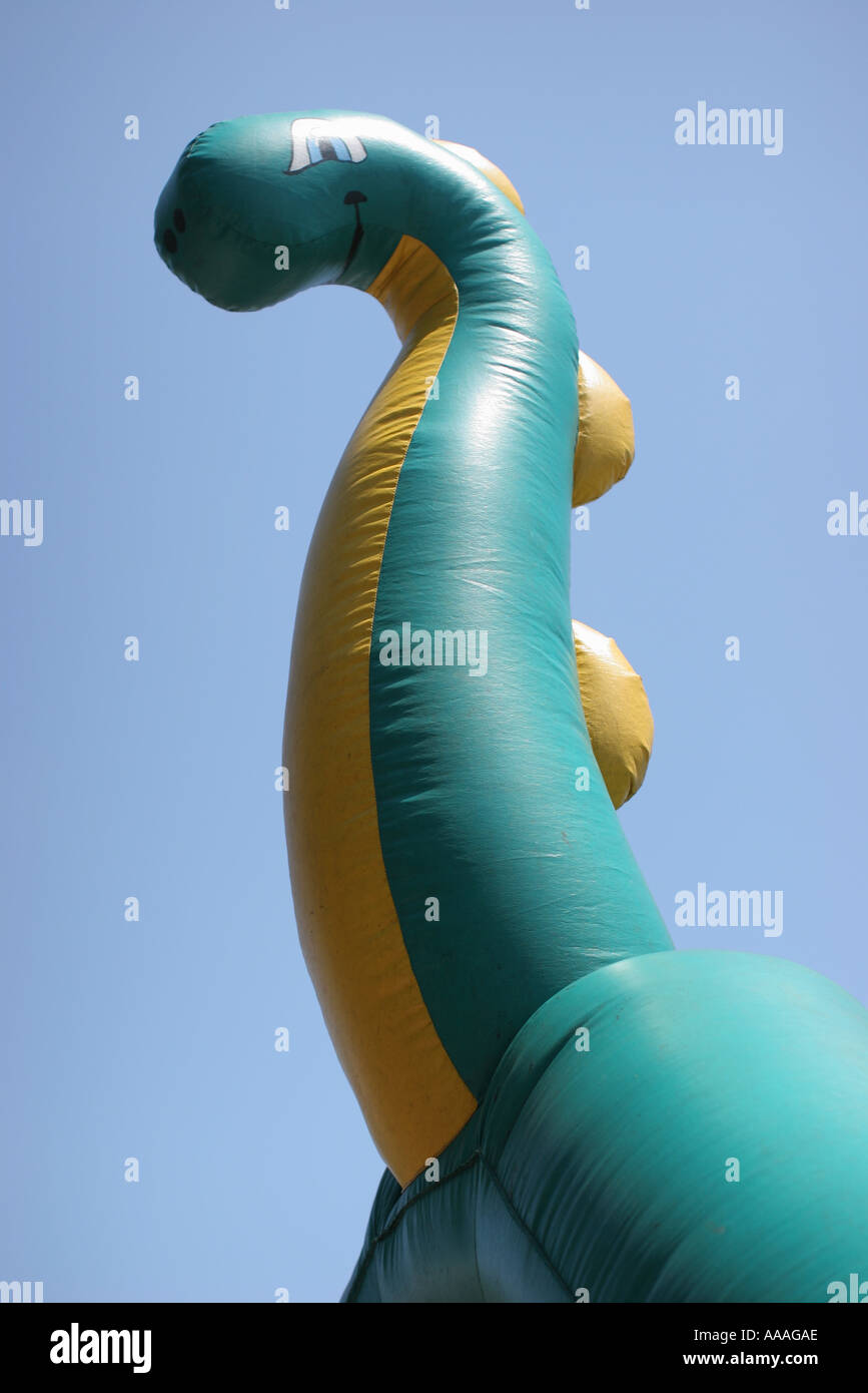 Florida, dinosaur, blow up balloon, air filled, character, neck Stock