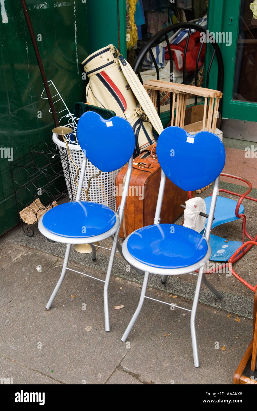 Second Hand Furniture I Love You Chairs Outside A Charity Shop