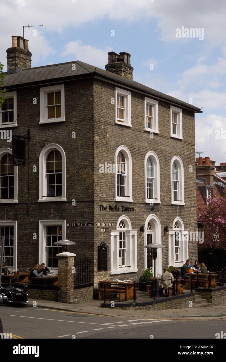 The Wells Tavern, public house. Well Walk and Christchurch Hill, Hampstead village  London NW3. England HOMER SYKES Stock Photo