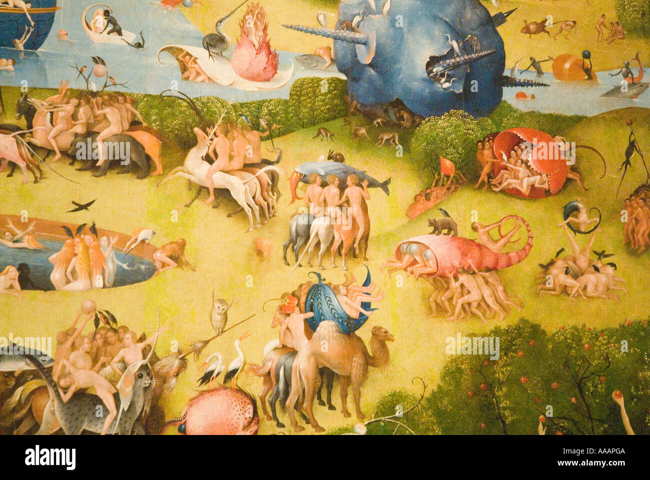 Garden Of Earthly Delights Painting By Hieronymus Bosch Stock