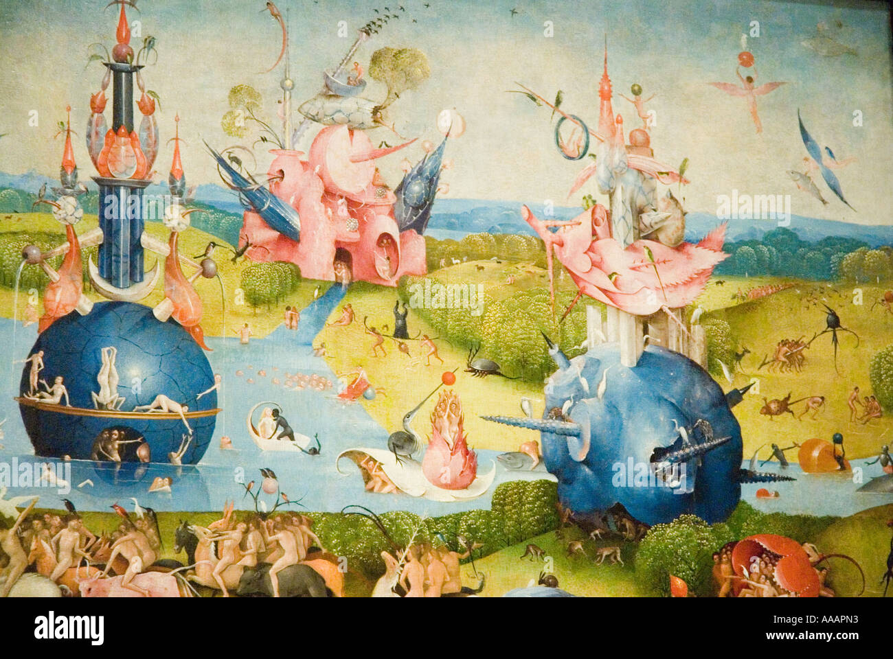 The Garden of Earthly Delights painting by Hieronymus Bosch Prado Museum Stock Photo