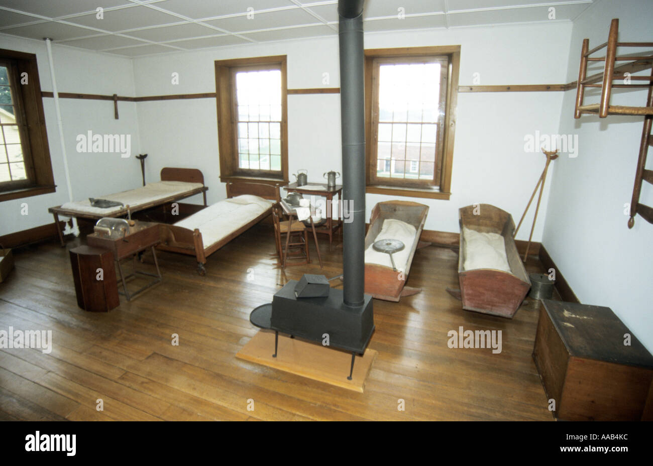 Hancock Shaker Village bedroom Massachusetts USA Stock Photo