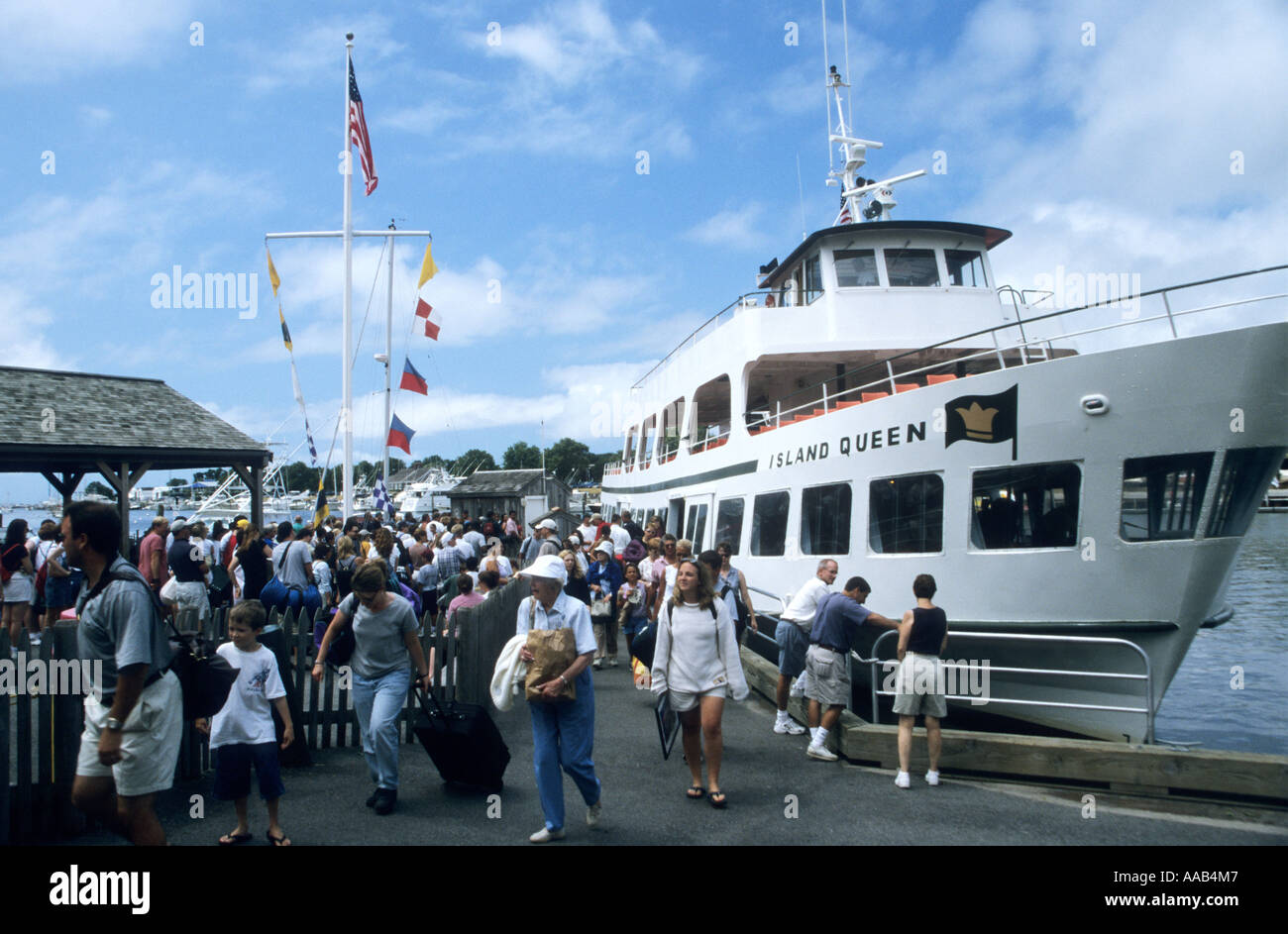 Passengers waiting to board the Cape Cod ferry ,Massachusetts USA Stock Photo Alamy