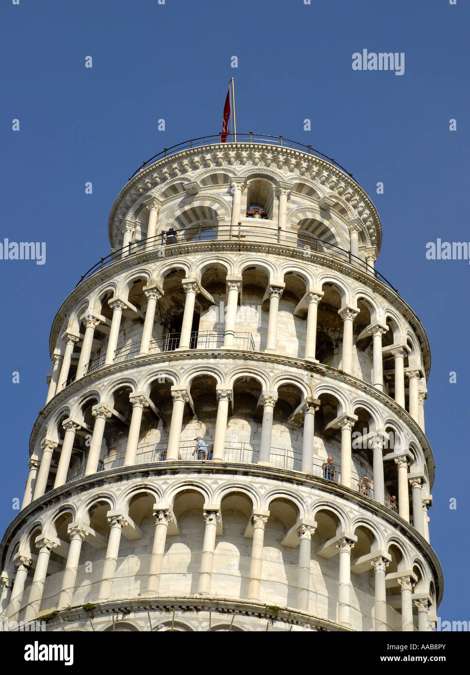 The Leaning Tower of Pisa. The 'Piazza dei Miracoli' undergoing restoration work. Tuscany, Italy. April 2007 Stock Photo