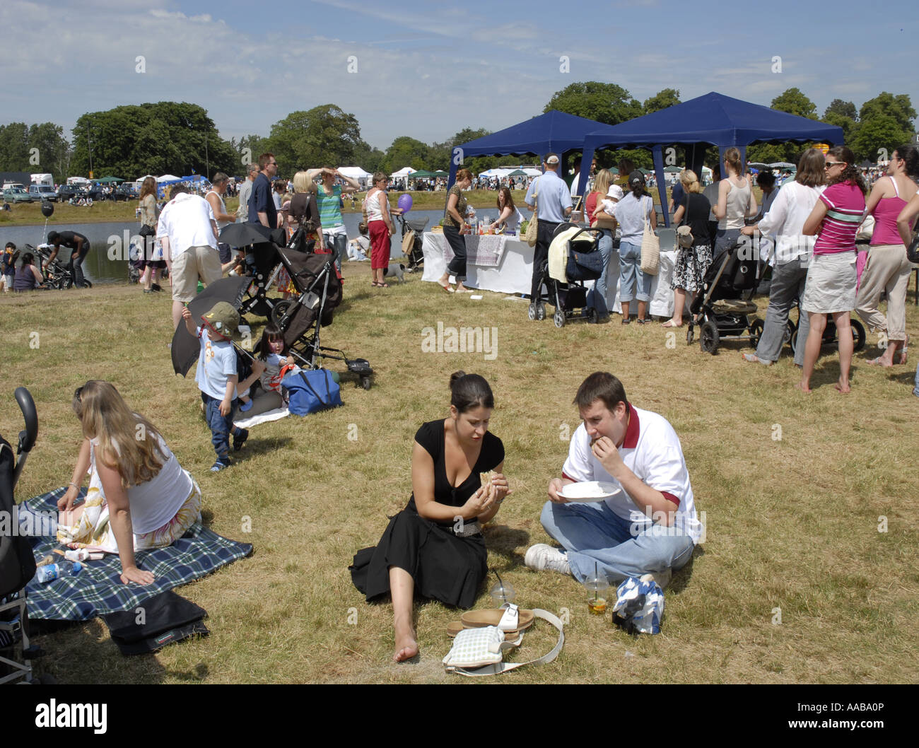 Crowds at Wimbledon Village Fair Stock Photo