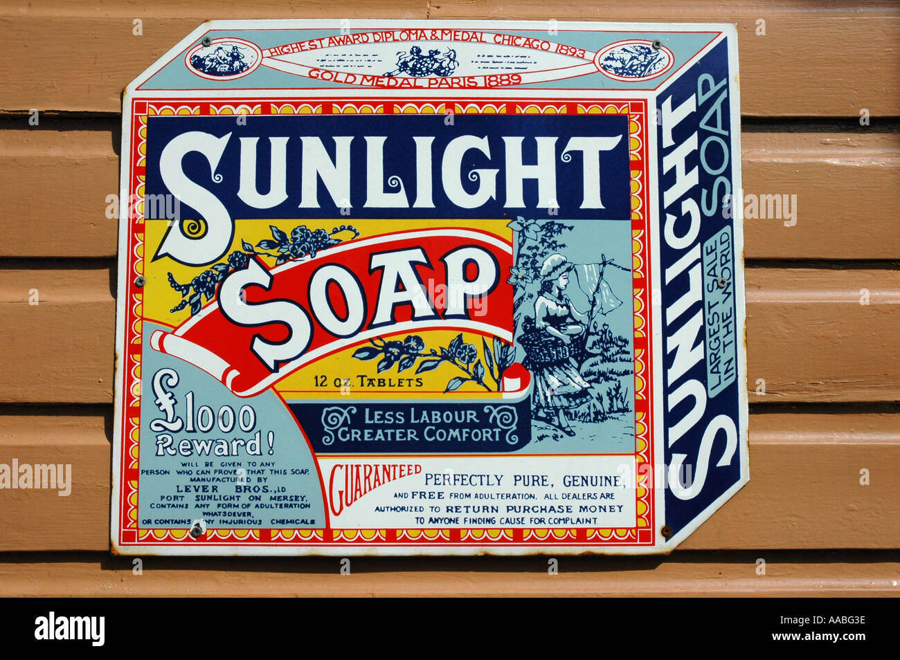 Sunlight soap sign Stock Photo