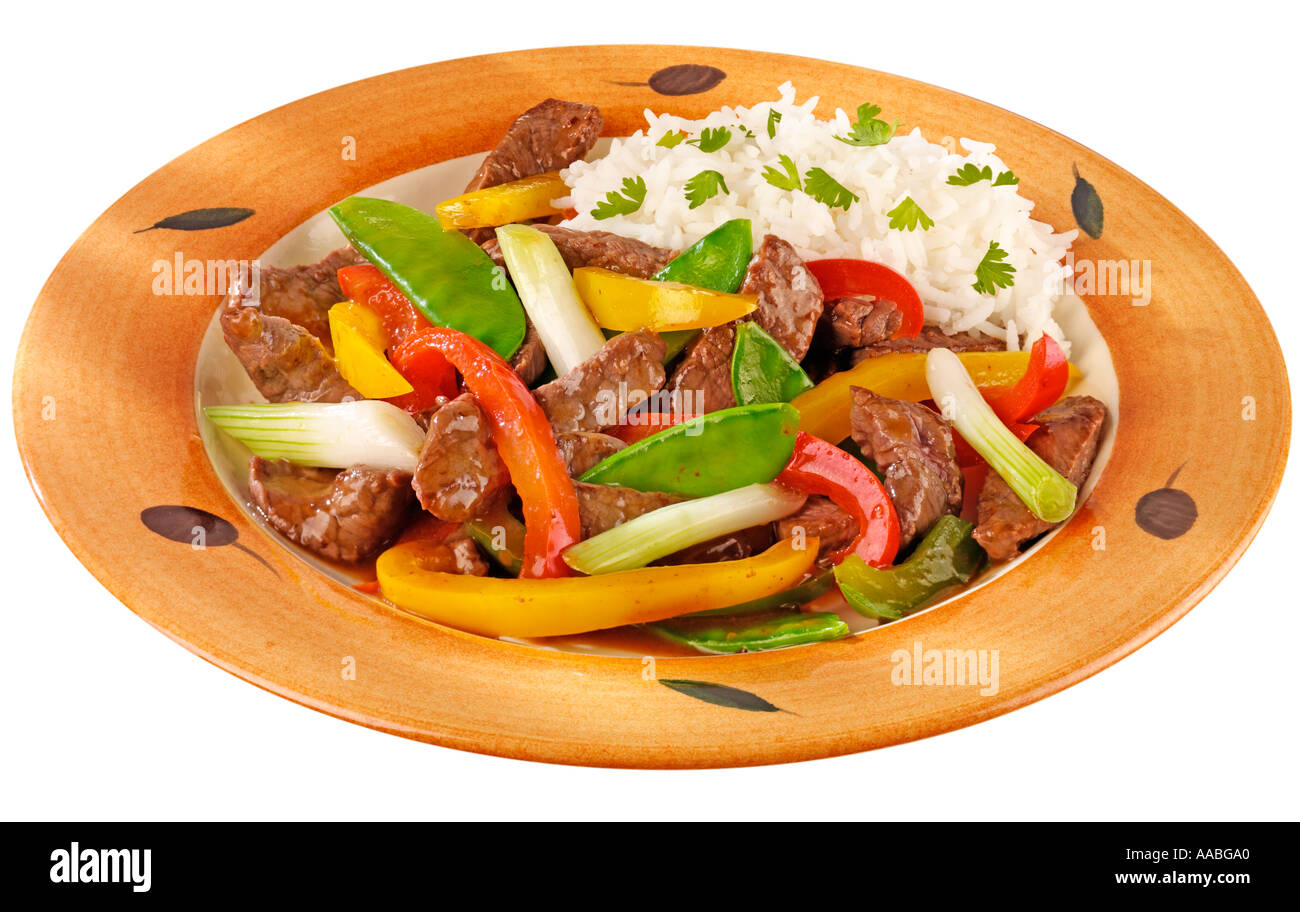 BEEF AND VEGETABLE STIRFRY Stock Photo