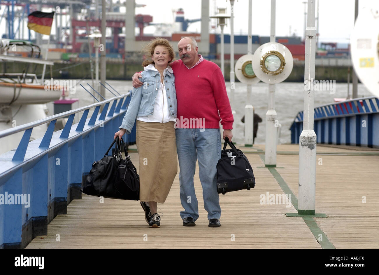Travelling senior citizens Stock Photo