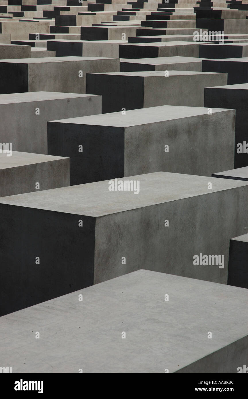 Concrete slabs of Berlin Holocaust Memorial Stock Photo