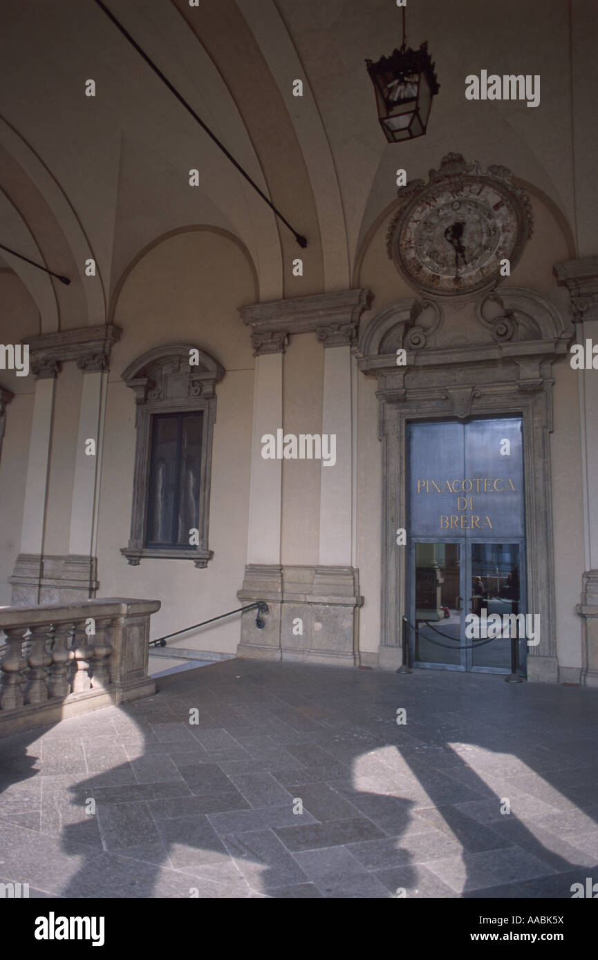 Entrance of Pinacoteca di Brera Milan Italy Stock Photo