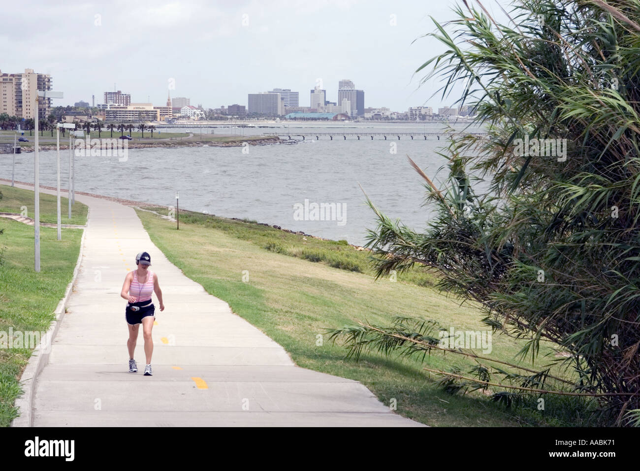 Early morning walk in Corpus Christi Texas Stock Photo