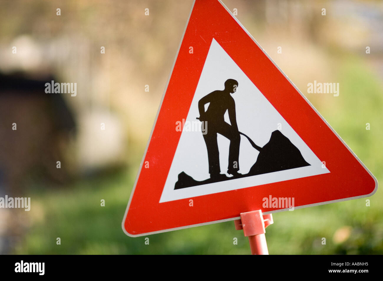 attention road works Stock Photo - Alamy