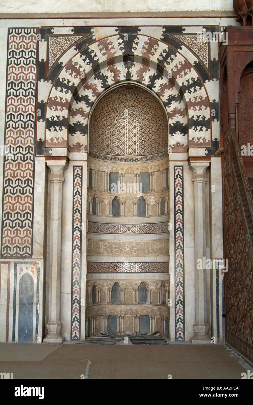 Mihrab, Al-Nasir Muhammed Mosque, Citadel, Cairo, Egypt Stock Photo