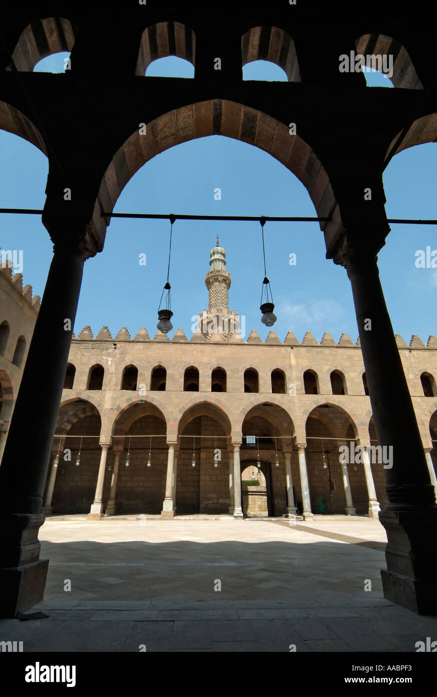 Courtyard of the Al-Nasir Muhammed Mosque, Citadel, Cairo, Egypt Stock Photo