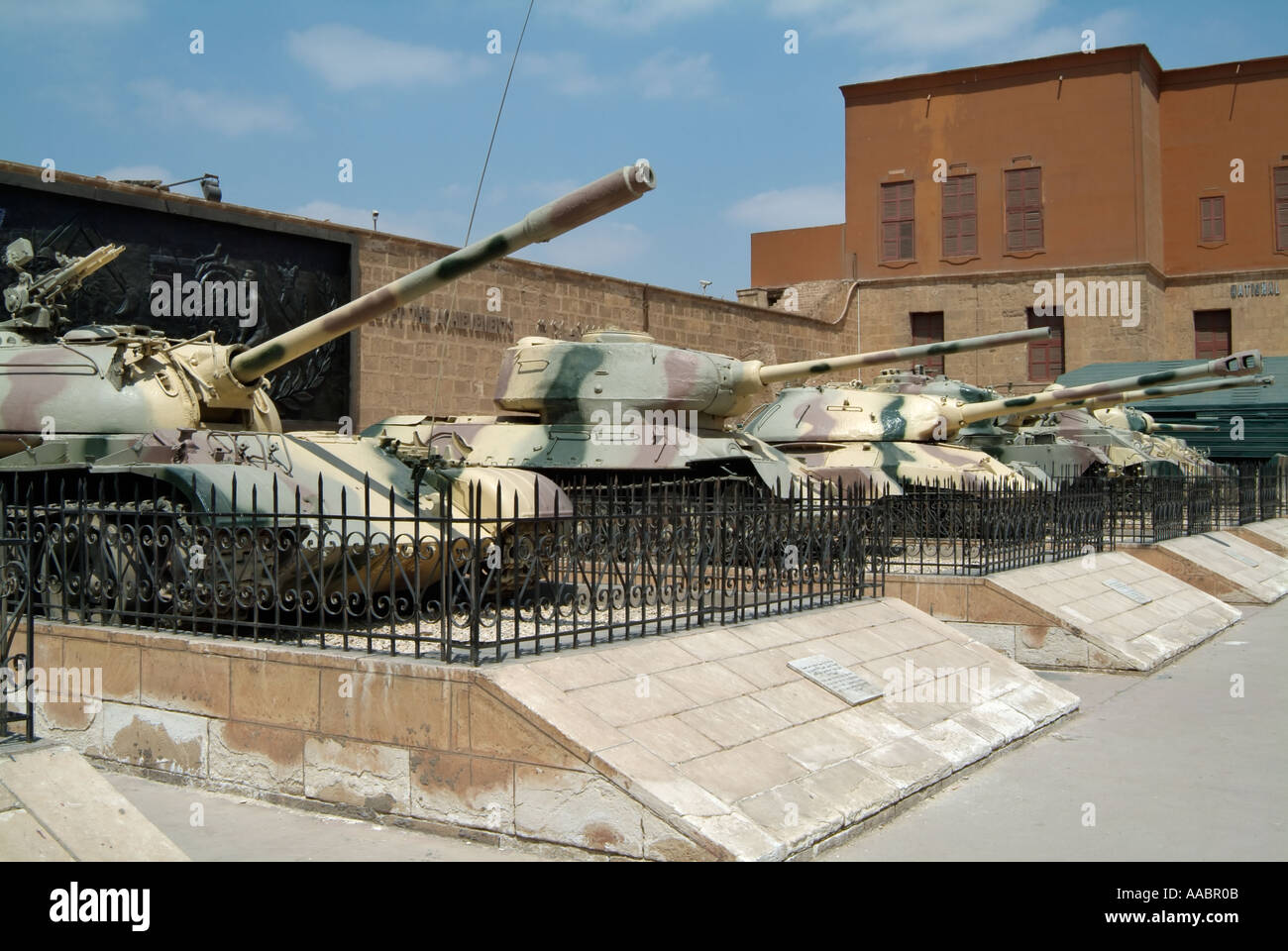 Display of tanks, National Military Museum, Citadel, Cairo, Egypt Stock